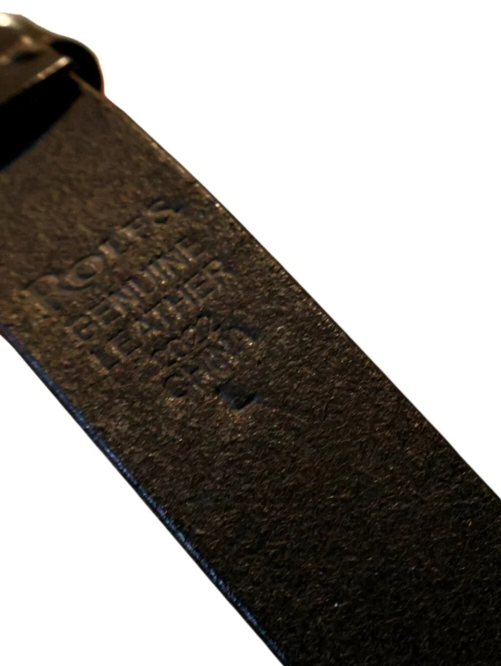 Vintage 90s Rolfs Black Leather Belt with Chain Detail Size Large